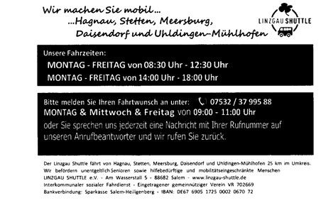 Neu: Linzgau-Shuttle fährt ab Oktober täglich