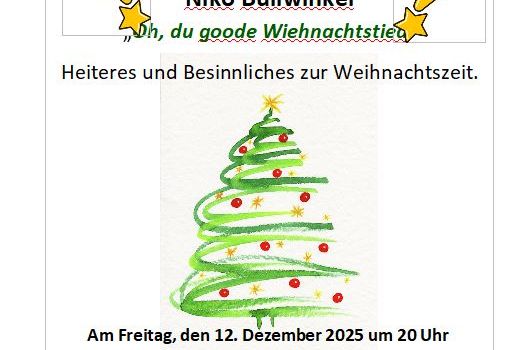 Plattdeutsche Lesung: "Oh, du goode Wiehnachtstied"