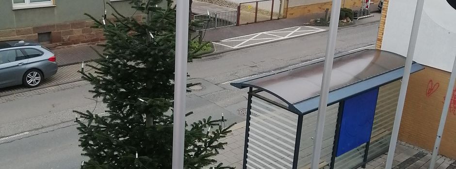 Vandalismus am Weihnachtsbaum vor dem Rathaus