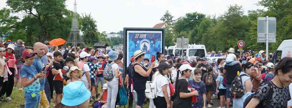 Olympische Flamme im Dreiländereck