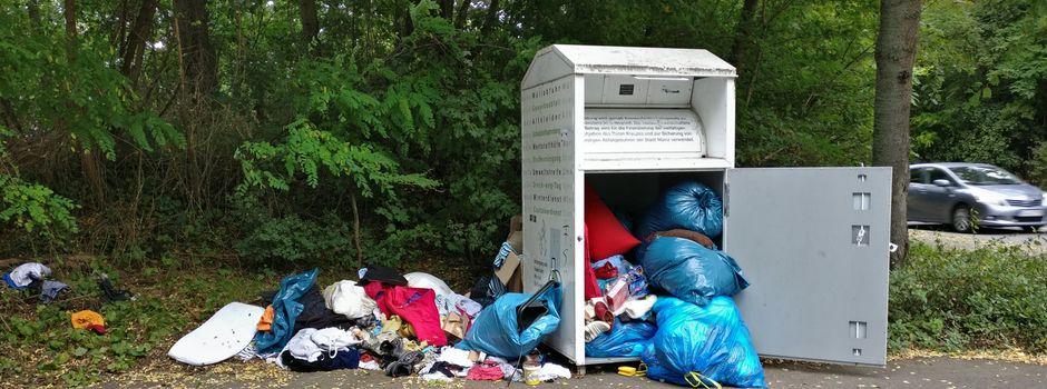 Altkleidercontainer in Mainz werden derzeit nicht geleert