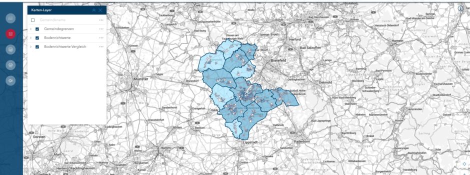 Kreis Gütersloh: Karte mit Bodenrichtwerten veröffentlicht