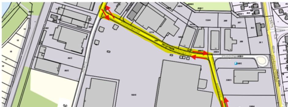 Vollsperrung im Industriegebiet Sandweg und Auweg