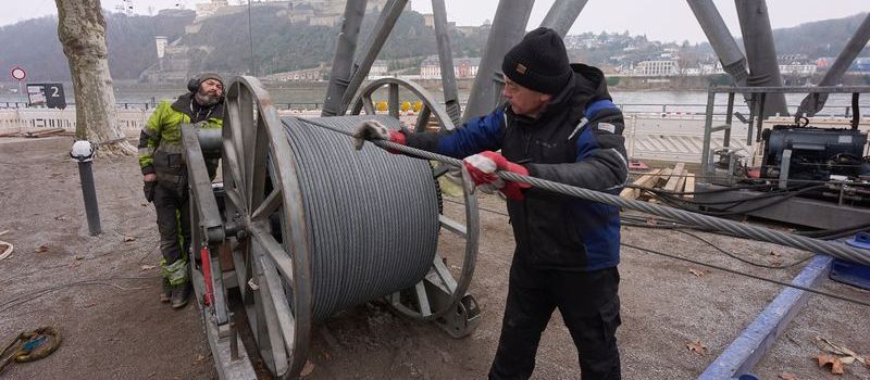 Wartungsarbeiten an Koblenzer Seilbahn: Jetzt kommt das neue Zugseil