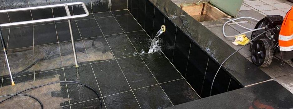 Vandalismus am Wassertretbecken in der Freizeitanlage Rehberg
