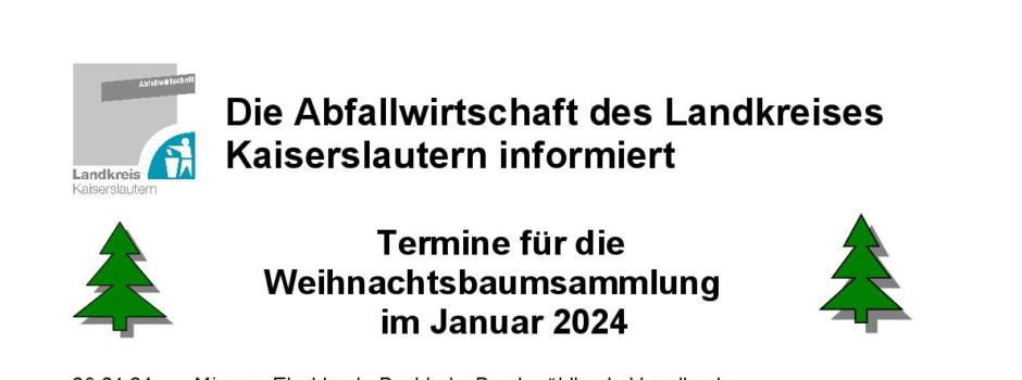 Termin für die Weihnachtsbaumsammlung