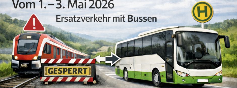 Einschränkungen auf der Niedtalbahn: SEV vom 1. bis 3. Mai 2026