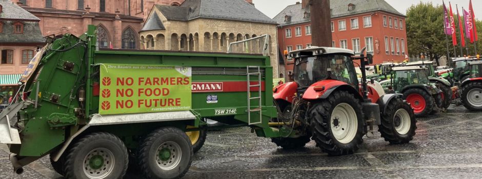 Verkehrschaos am Montag erwartet: Große Traktordemo in Rheinhessen