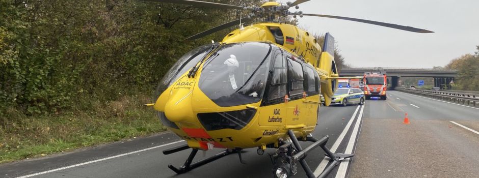 Schwerer Unfall auf A66 in Wiesbaden