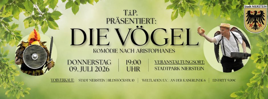 Antike Satire im Grünen: T.i.P. bringt „Die Vögel“ in den Niersteiner Stadtpark