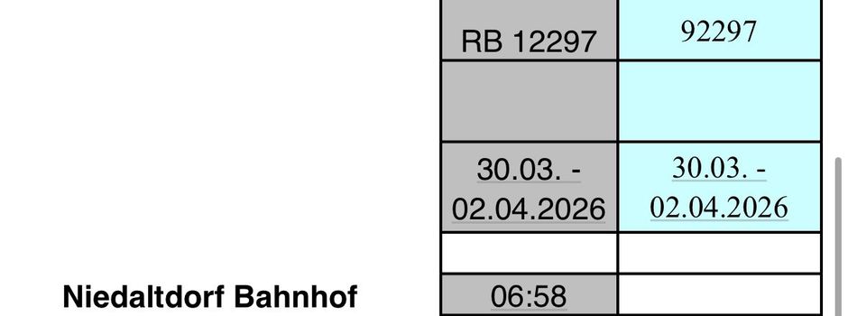 Hinweis der DB: Einschränkungen auf der Niedtalstrecke und Ersatzbusse für Schülerverkehr