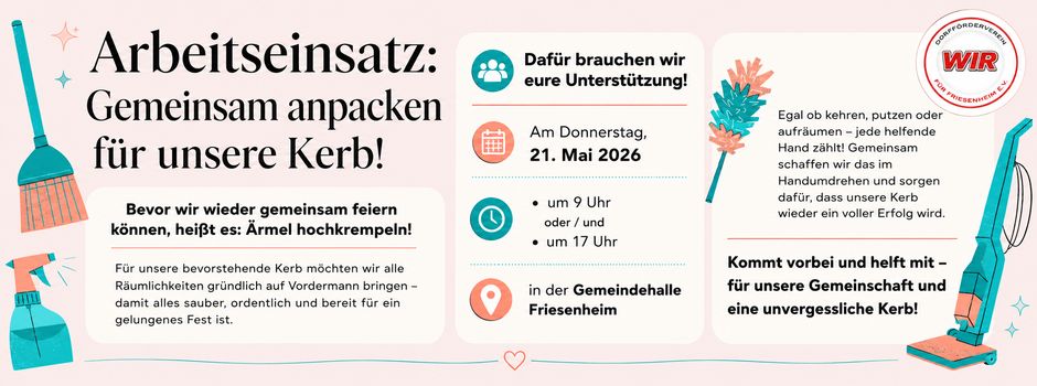 Frühjahrsputz für das Dorffest: Friesenheim packt gemeinsam an