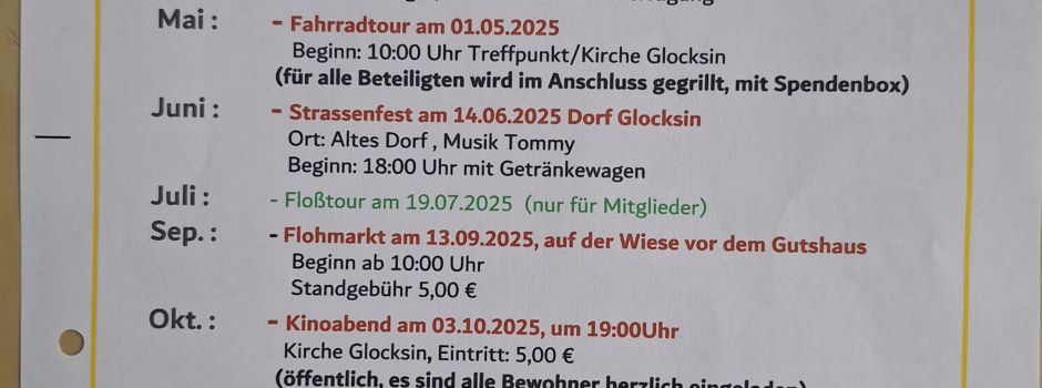 Veranstaltungsplan 2025 liegt vor