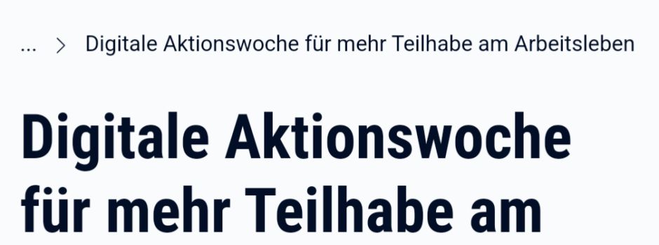 Aktionswoche der Arbeitsagentur für Menschen mit Handicap