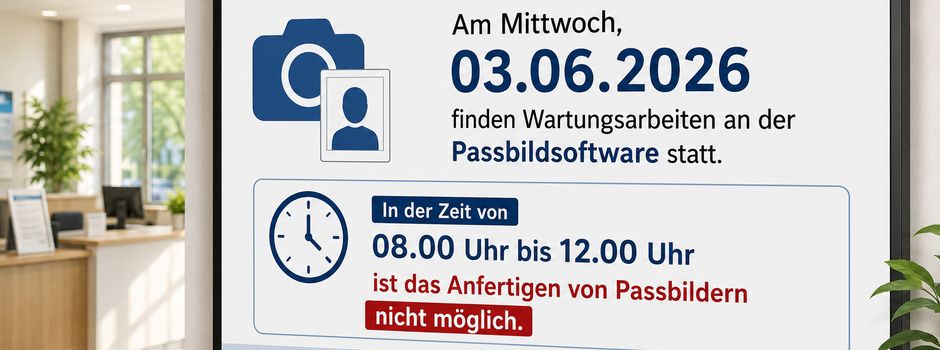 Wartungsarbeiten an Passbildsoftware am 3. Juni 2026