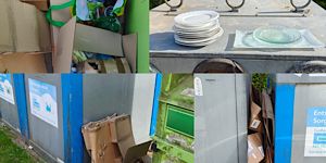 Sauberkeit an den Sammelcontainerplätzen