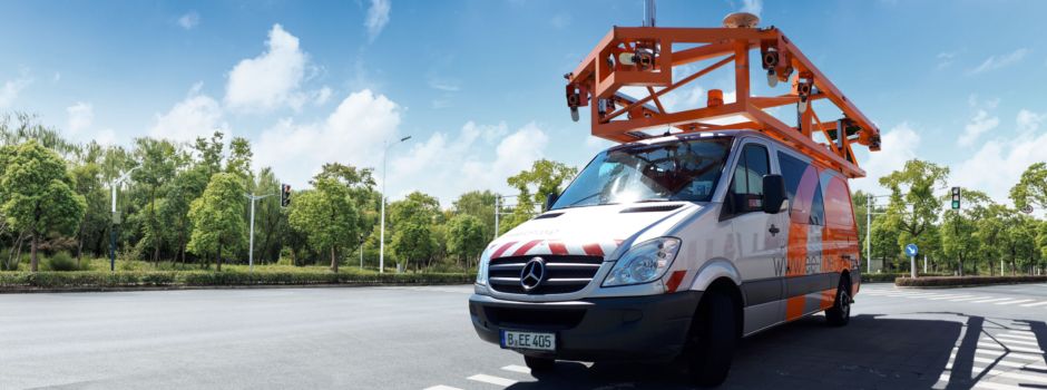 High-Tech-Fahrzeug erfasst das Straßennetz für die Stadtverwaltung