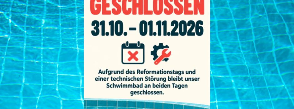 Hallenbad am Wochenende geschlossen