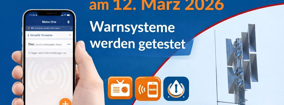 Landesweiter Warntag am 12. März – Warnsysteme werden getestet
