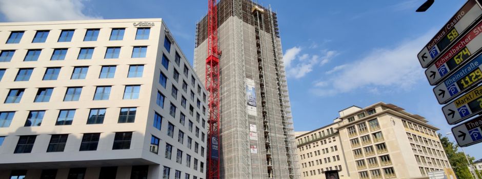 Wiesbadener Hochhaus-Neubau komplett unter Wasser