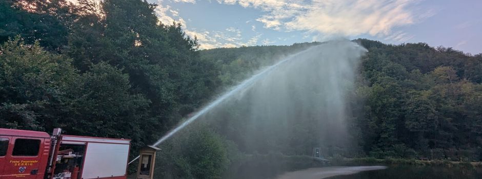 Rettungsaktion am Angelweiher: Feuerwehr Serrig eilt Fischen zu Hilfe!