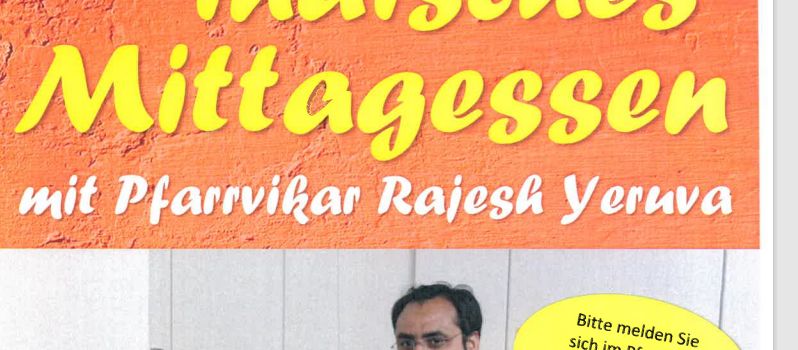 Indisches Mittagessen im Pfarrverband Illschwang am 14.12.2025 ab 11:30 Uhr