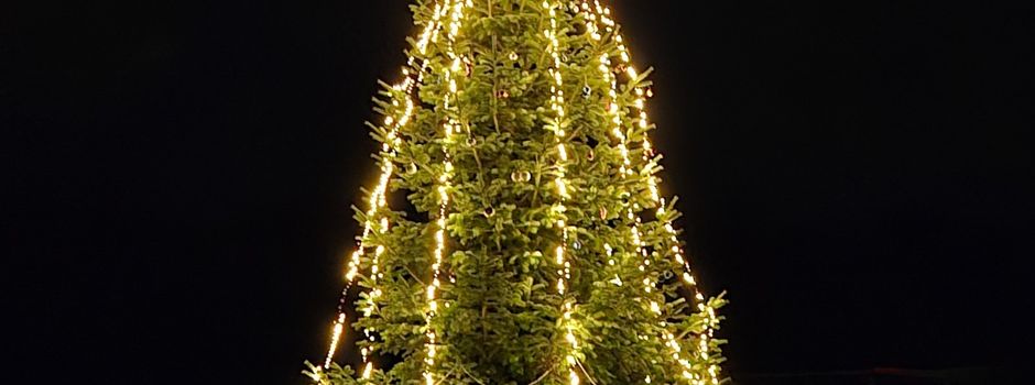 Der Tannenbaum in Neuendorf ist aufgestellt 