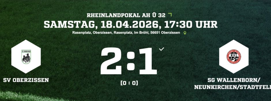 AH Olbrück-Kickers im Halbfinale des Rheinlandpokals AH Ü32