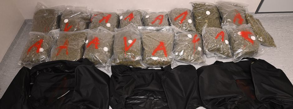 Gas gegeben mit 35 Kilogramm „Gras“ im Kofferraum