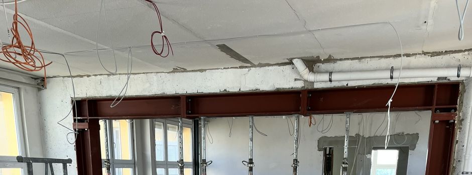 Baustellenfortschritt an der Schule