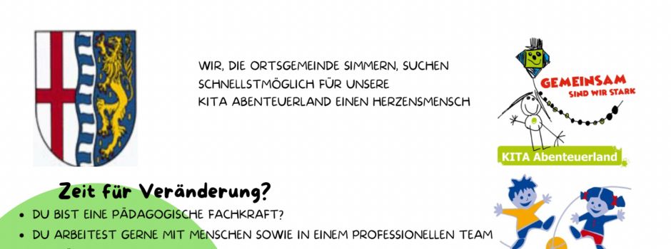 KITA Abenteuerland sucht pädagogische Fachkraft
