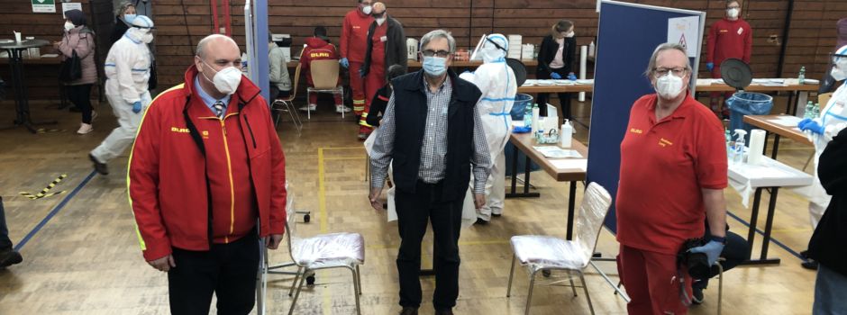 Besuch des Testzentrums in Dienheim - sehr gute Organisation und große Nachfrage