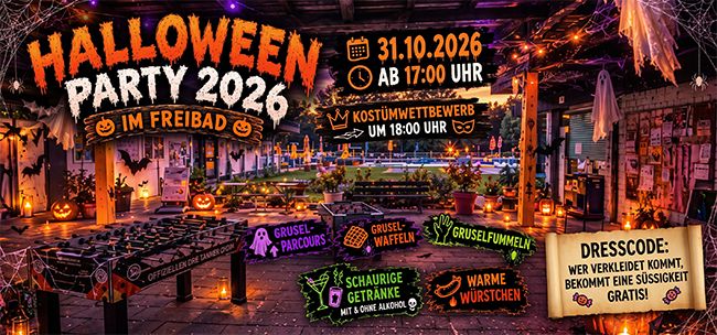 Schauriger Abend im Freibad: Gimbsheim feiert die Halloween-Party 2026