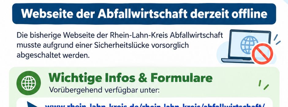 Hinweis zur Webseite der Abfallwirtschaft