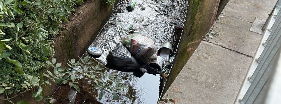 Illegale Müllentsorgung im Flügelsbach in Nierstein