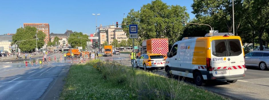 Wasserrohrbruch am Hauptbahnhof: ESWE erstellt Notfallfahrplan