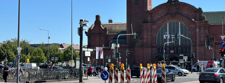Sperrung in der Wiesbadener Bahnhofstraße