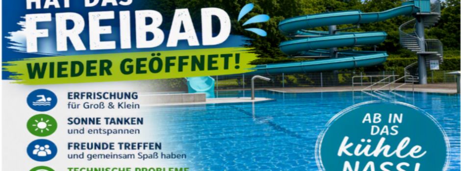 Freibad Grünberg heute ab 10:00 Uhr wieder geöffnet