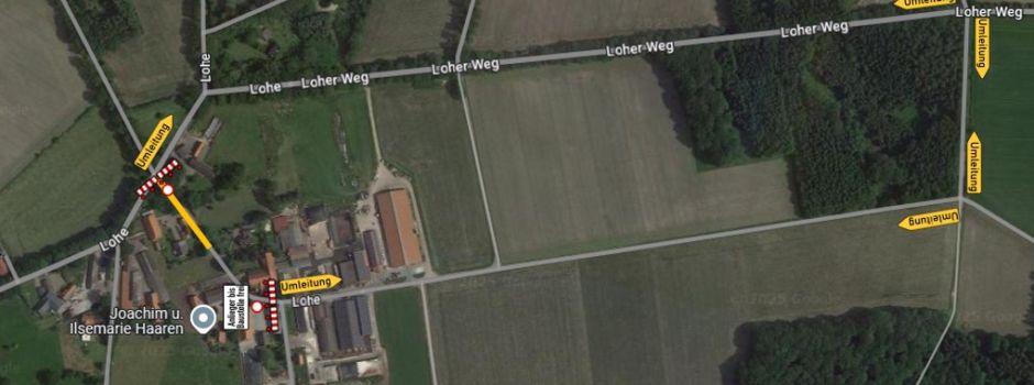 Sperrung in der Loher Straße