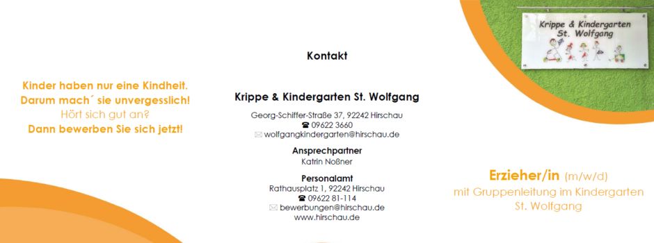 Erzieher/in (m/w/d) mit Gruppenleitung
