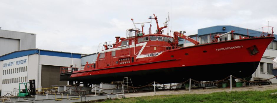 Mondorf: Feuerlöschboote zu Gast in der Lux-Werft