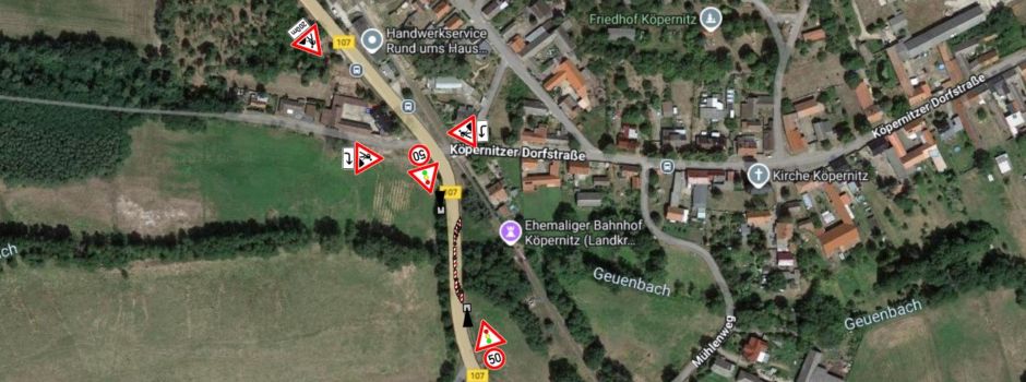 B 107 Köpernitz | Halbseitige Sperrung wg. Brückeninstandsetzung