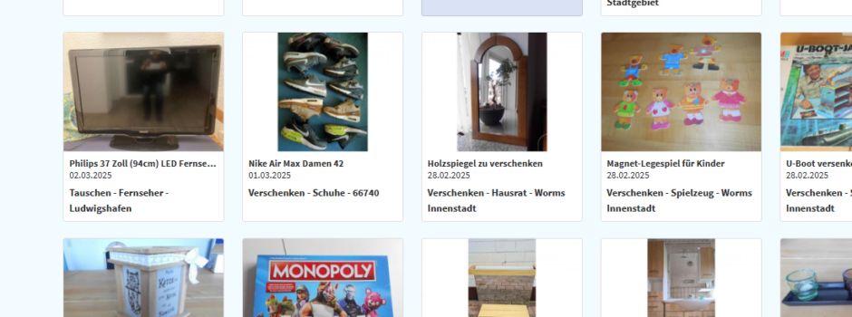 Verschenk- und Tauschbörse in Worms: Jeder kann mitmachen