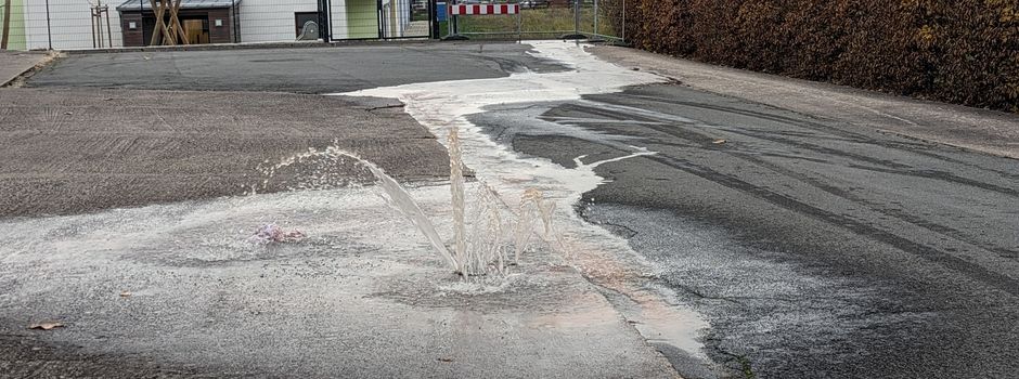 Wasserrohbruch in der Haydnstraße in Reichensachsen