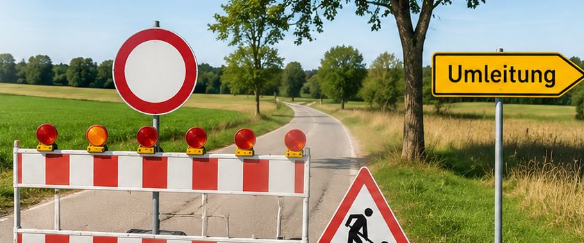 Straßensperrung zwischen Seitingen und B523