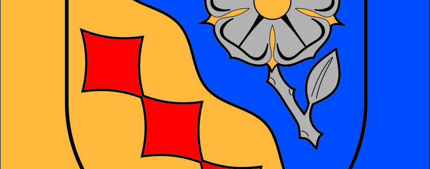 Neue Ortsfahne mit Wappen