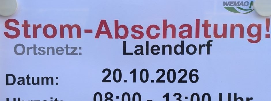 🔌 Stromabschaltung Ortsnetz Lalendorf am 20. Oktober 2026