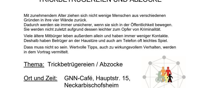 Informationsveranstaltung: Trickbetrügereien und Abzocke