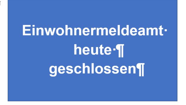 Heute keine Sprechstunde der Verwaltung