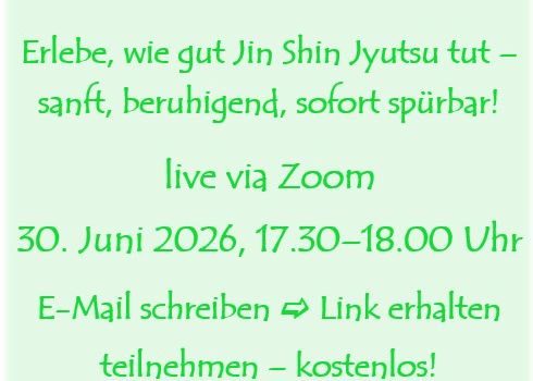 Kostenlose 30-Minuten-Auszeit mit Jin Shin Jyutsu